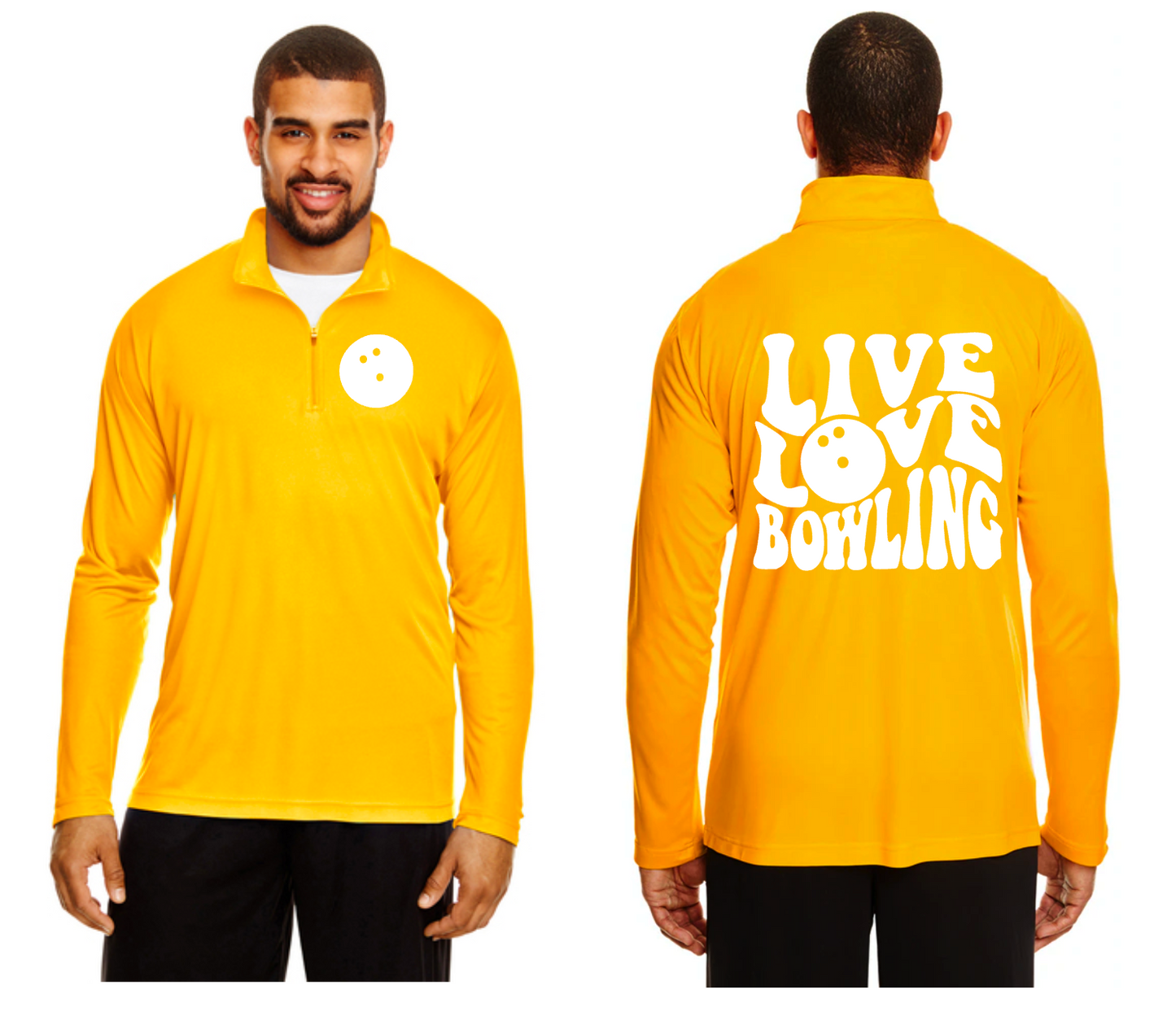 live love bowling performance quarter zip